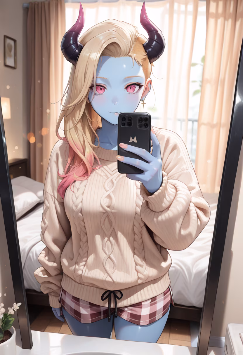Just hanging out at home today, honestly might not leave my room. What are you guys up to? ☁️✨ #lazyday #chillvibes #cozy #athome #selfie #ootd #mood #weekendvibes #dayoff #peace #sora #chill