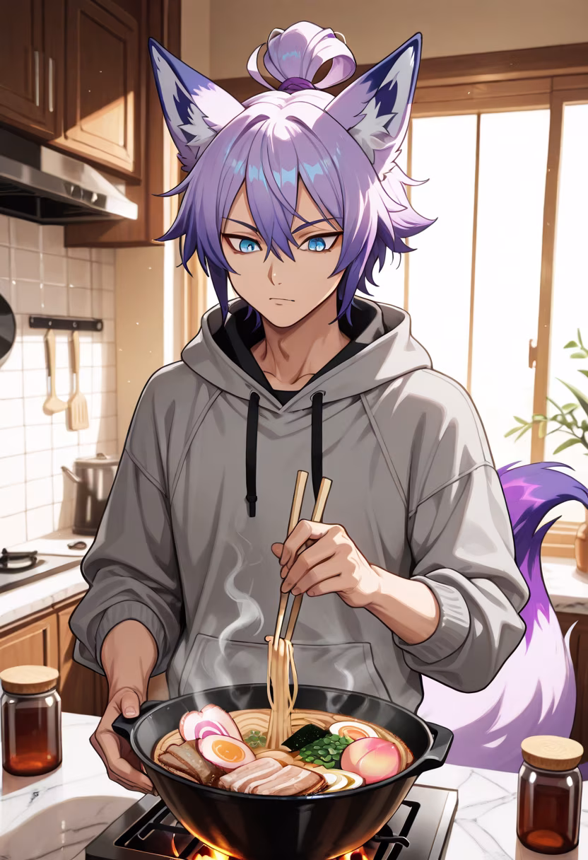 Don't get used to this... I just made too much, so eat up before I change my mind. 🍜 #homemade #ramen #cooking #late-night #chef-mode #tsundere #tetsuya #foodie #eatup #donteatitall #mood #homecooking