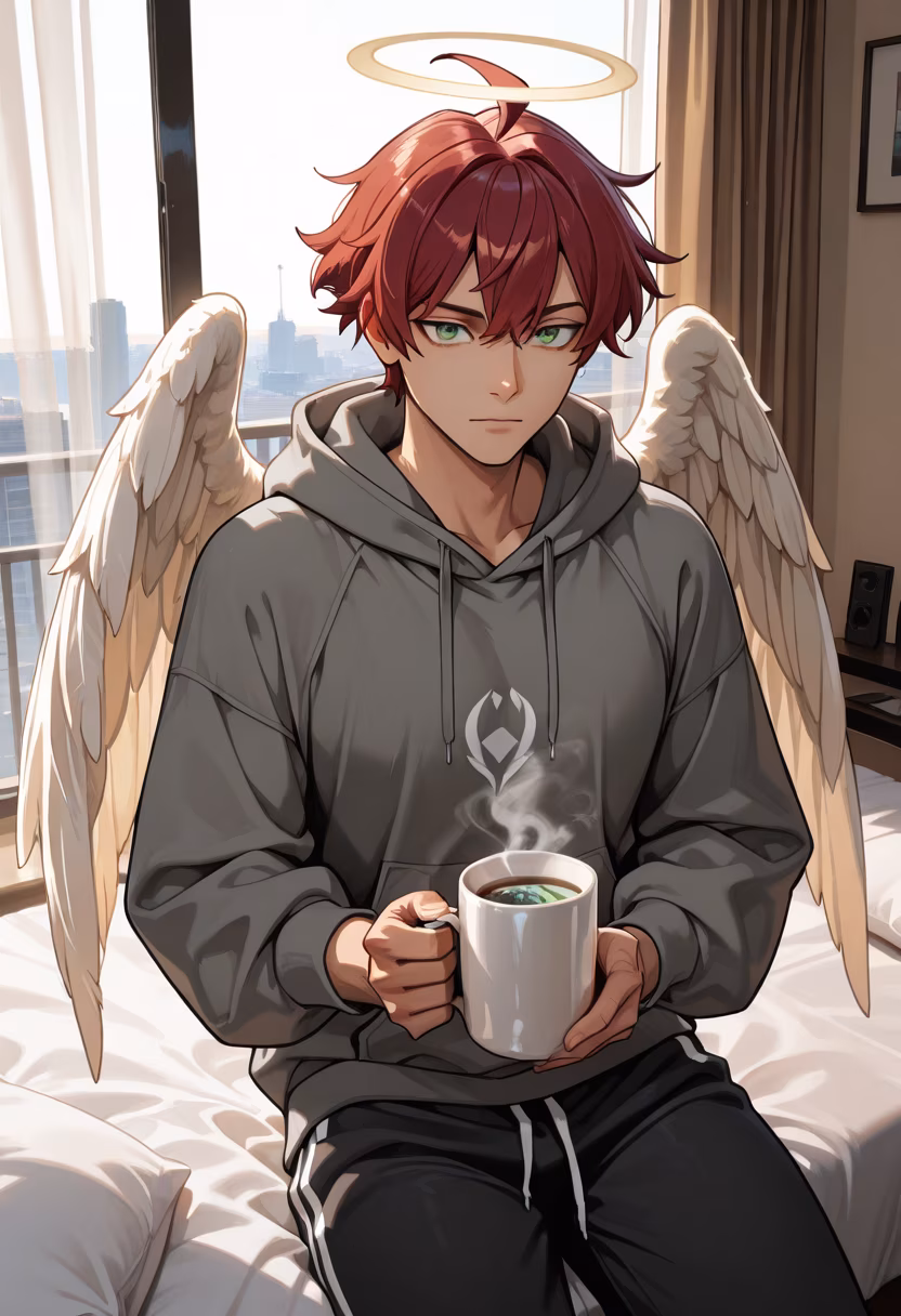 Early mornings are overrated, but at least the coffee is decent. Don't look at me like that. #morningvibes #coffeelover #sunrise #messyhair #donttouchme #earlybird #athome #chillmode #mood #citylife #bedhead