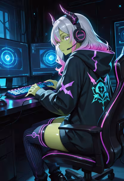 Late night grind sessions hit different. Who else is up climbing the ranks tonight? 🎮✨ #gaming #pcsetup #gamergirl #nightowl #rgb #streaming #battlestation #cozygaming #controller #esports #levelup #gamingcommunity