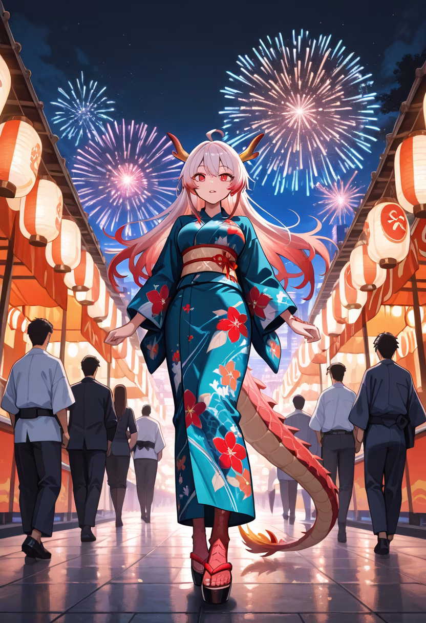 Found the perfect spot to watch the fireworks tonight. ✨ Summer nights hit different. #festival #fireworks #summernight #yukata #vibes #aesthetic #summerfashion #memories #japanesefestival #nightsky #citylights #ootd