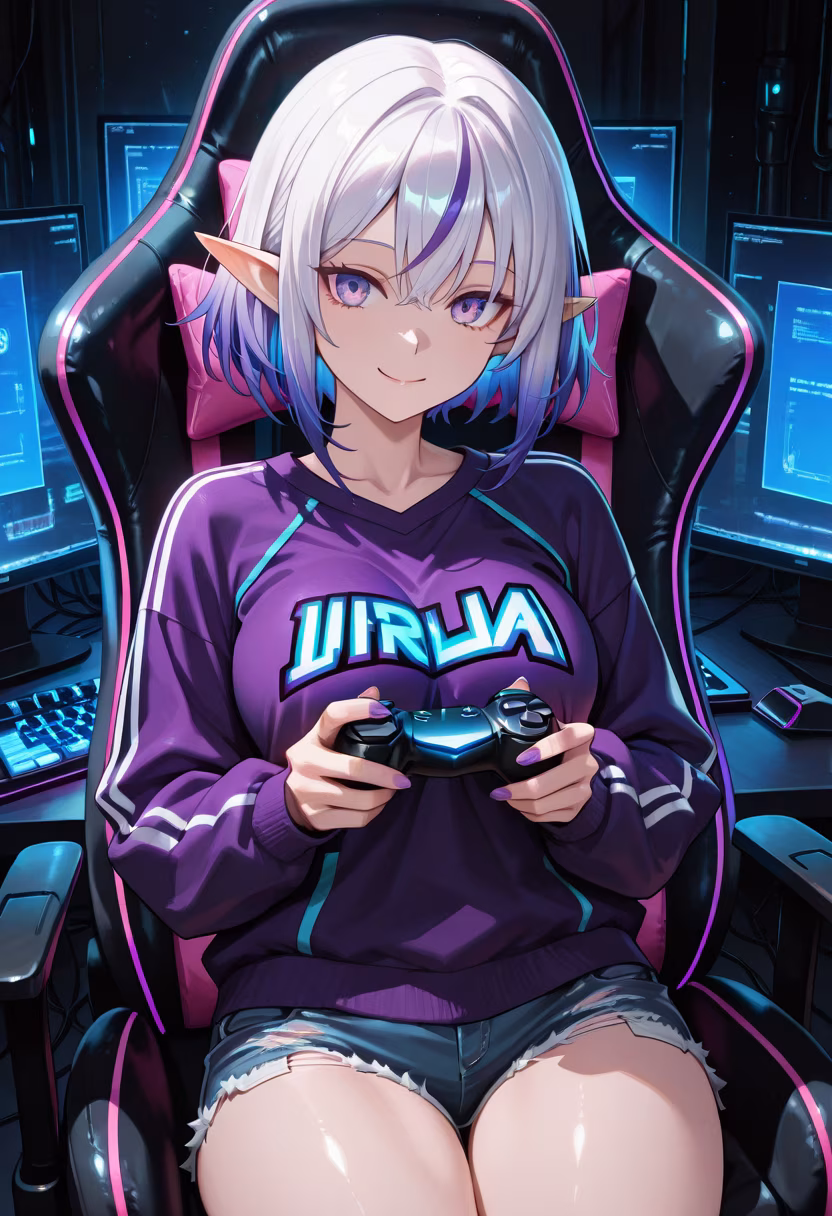 Finally finished my new gaming setup, so tell me: what should we play tonight? 🎮✨ #gaminglife #pcsetup #rgb #gamergirl #setupgoals #nightowl #twitchstreamer #gamingcommunity #gamers #vibes #aesthetic