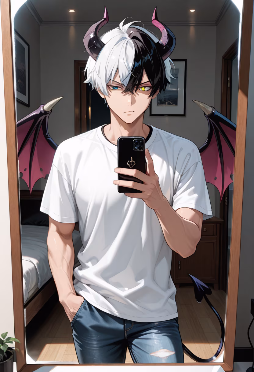 Don't look at me like that, I just took this because the lighting was decent. Happy Monday, I guess. #selfie #mirrorpic #mood #grumpy #tsundere #vibes #ootd #casualstyle #mondayblues #instagood #instadaily