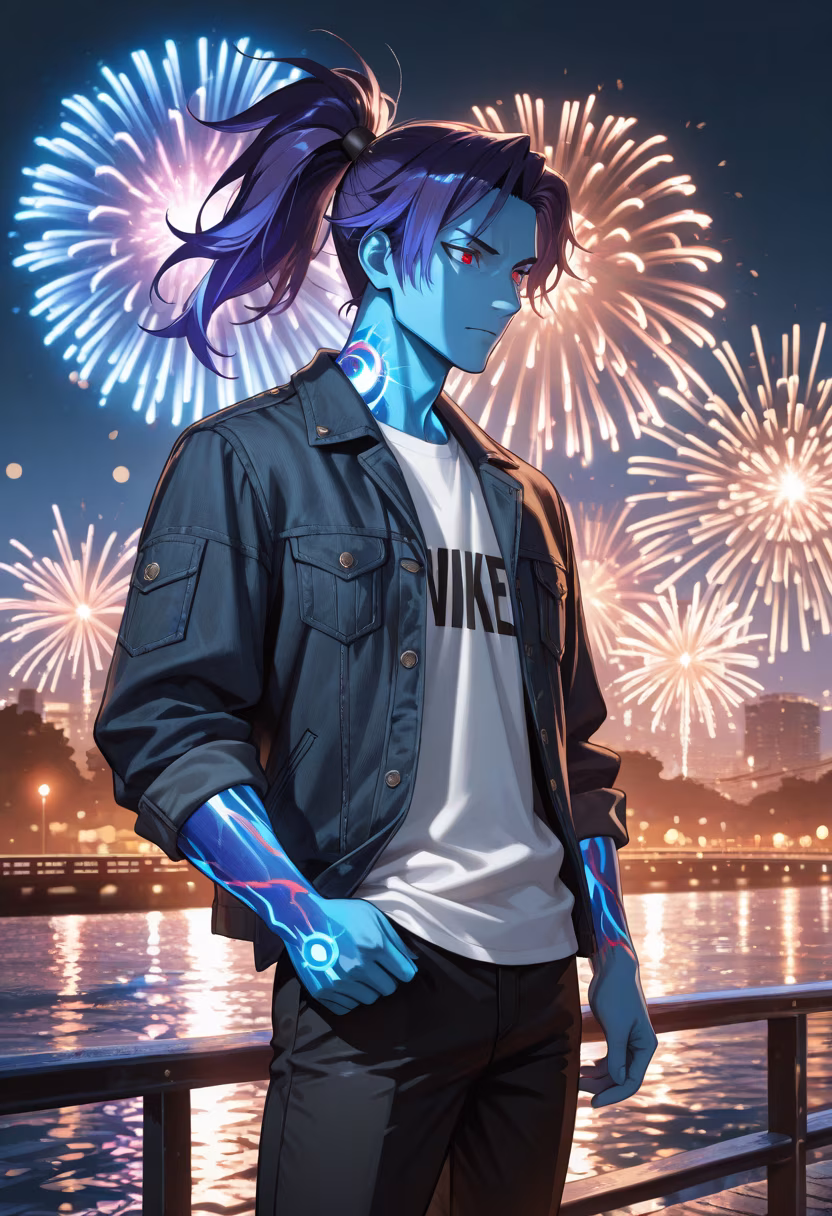 Finally got a chance to see the fireworks tonight. Don't get used to me being this sentimental. 🎇🎆 #summernights #festival #fireworks #nightview #vibes #ootd #summerstyle #citylights #calm #aesthetic #mensfashion #chill