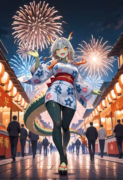 Nothing beats the warmth of a festival night! Can you spot me in the crowd? 🎆✨ #summerfestival #fireworks #nightvibes #yukata #festivalseason #japaneseculture #summertime #funnight #goodtimes #aesthetic #explorepage #summernights