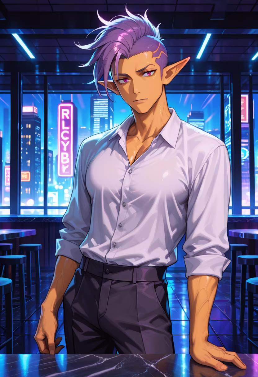 Neon lights and late nights. You coming to join me at the bar? 🍸✨ #NightOut #CityVibes #Nightlife #PartyAnimal #Clubbing #Cocktails #Cheers #MensFashion #StyleInspo #AfterDark #CityLights #NightMood