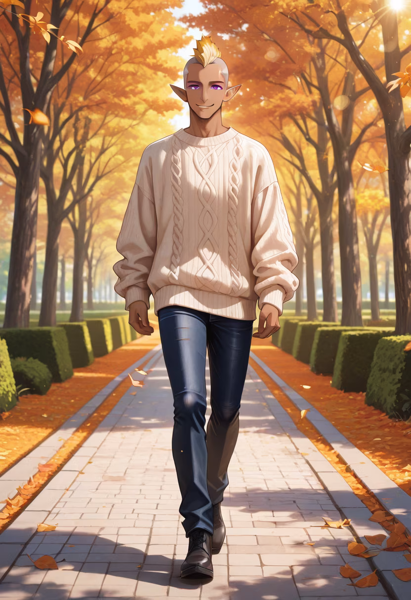 Nothing beats the crunch of autumn leaves and a crisp breeze. Hope you're all staying warm out there! 🍂☕ #fallvibes #autumnstyle #cozyseason #naturewalk #fallfashion #menslifestyle #goodmood #seasonalshift #sweaterweather #goldenhour