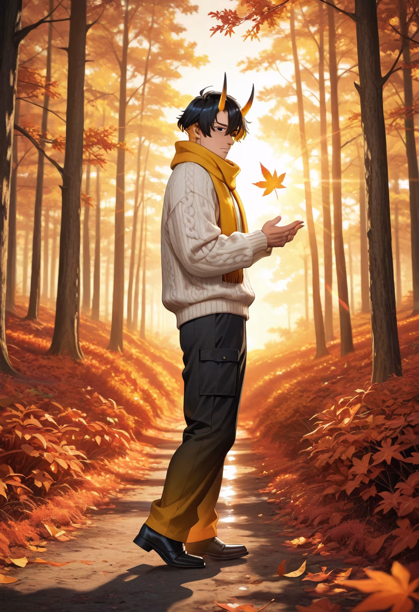 Nothing beats the crunch of autumn leaves under my boots. Hope your day is as cozy as this scarf. 🍂✨ #AutumnVibes #CozySeason #FallFashion #CrispAir #GoldenHour #MensStyle #NatureWalk #QuietMoments #AutumnAesthetic #SweaterWeather #RelaxingDay #OctoberMood