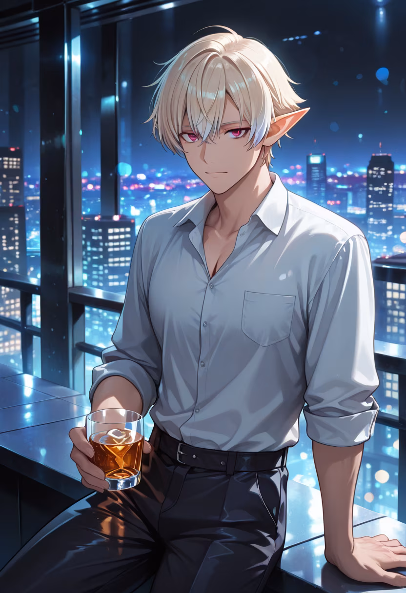 Neon lights and city nights. Just me and the skyline. 🌃🥃 #citylights #nightout #vibes #tatsuya #mensfashion #citylife #nightphotography #cocktails #urbanstyle #mysterious #menswear #nightskyline