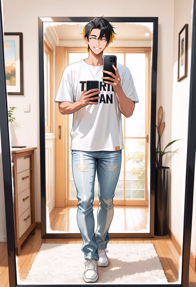 Nothing beats a clean mirror and a fresh outfit! Ready to tackle the day. What's your plans for the weekend? ☀️😎 #vibes #ootd #streetwear #weekendmode #fresh #mensfashion #citylife #goldenhour #chill #goodenergy #motivation