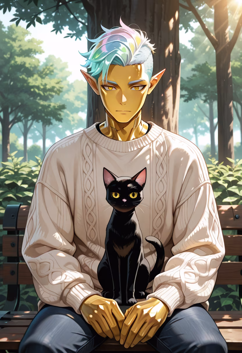 Found this little guy lost in the park. Don't look at me like that, I'm just helping him find his way home. 🐈⬛ #catdad #straycat #parkday #mensfashion #aesthetic #cozyvibes #softboy #shun #sunnyday #kindness #animalovers #dailylook