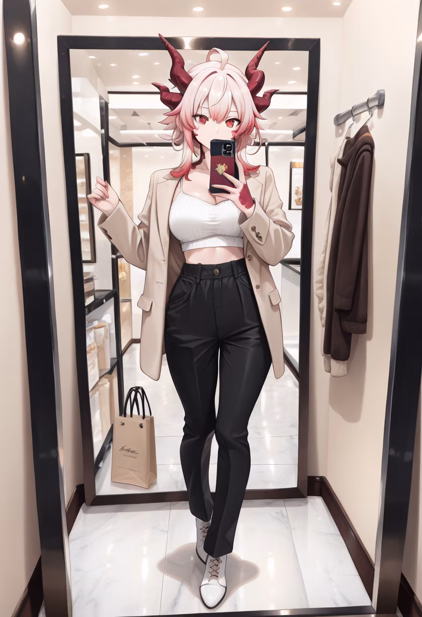 Finally found the perfect fit for the weekend. 🛍️✨ Which color should I get, help me decide! #shoppingday #mallhaul #newclothes #retailtherapy #fashiondiaries #ootd #styleinspo #shoppingaddict #weekendvibes #neutralstyle #mirrorselfie #aesthetic