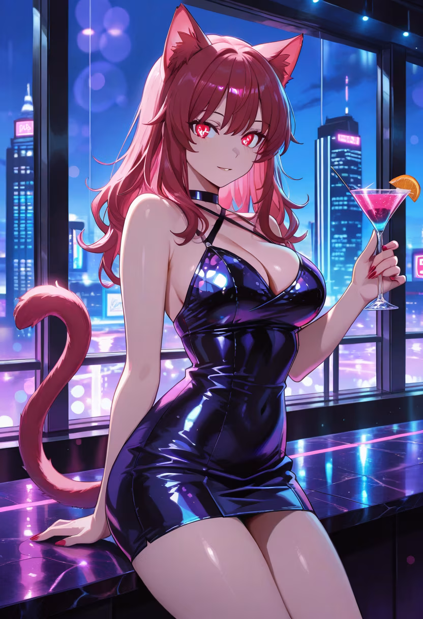 Neon lights and city nights. Just me and my cocktail, waiting for someone special to show up. πΈβ¨ #nightout #cityvibes #cocktailhour #vibes #ootd #glam #neonlights #nightlife #aesthetic #partygirl #madokavibes #citygirl