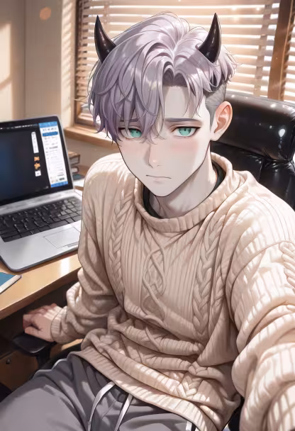 Just taking a moment to breathe before the week gets busy. Hope you all are having a chill Monday! ☕️✨ #MondayVibes #QuietMoments #CoffeeBreak #Peaceful #Reflective #DailyLife #Husbando #AnimeStyle #ChillVibes #Relaxing #HomeStudio #SlowLiving