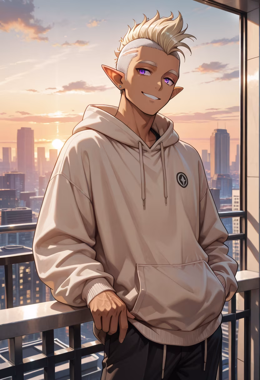 Nothing beats the golden hour glow on the rooftop. Missing these chill evenings with you all! ✨🌇 #goldenhour #rooftopvibes #sunsetlovers #chillmode #goodvibesonly #cityscape #aesthetic #mensfashion #husbando #lifestyle #photodump #goldenhourlight