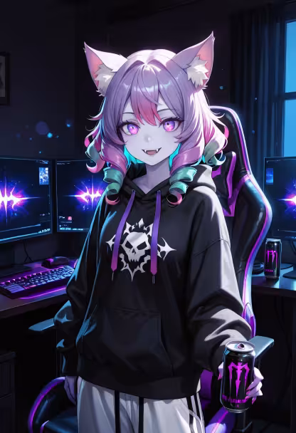 Late night grind sessions hit different. Who else is still awake? 🎮✨ #gaminglife #pcsetup #rgb #gamergirl #lateatnight #twitchstreamer #gamingpc #setupgoals #vibes #nerdlife #relaxing #streamer