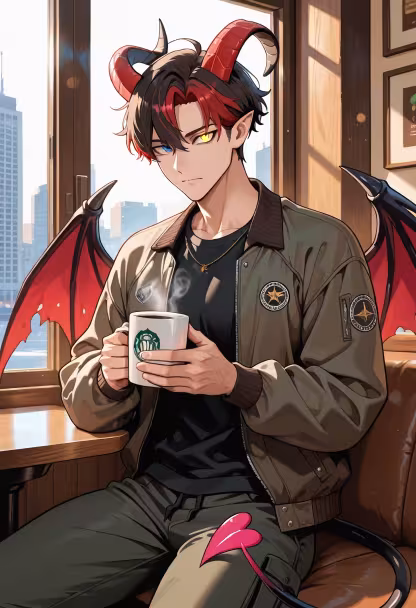 Stopped by the local cafe for a quick caffeine fix. Don't look at me like that, I just needed the energy. ☕️