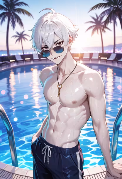 Summer heat is finally here, though I'd rather be anywhere but this crowded pool. Don't stare too much, it's annoying. ☀️🕶️ #summer #poolside #summervibes #heatwave #refreshing #tanned #dayoff #mensfashion #chillmode #summerfun #stayhydrated #influencerlife