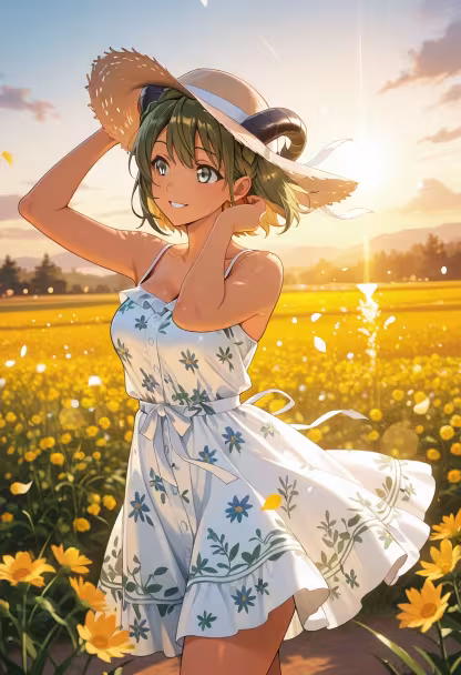 Golden hour glow hits different today. ☀️ Spent the afternoon lost in the flowers, hope your day is just as bright! #goldenhour #flowerfield #aesthetic #ootd #daydreaming #peaceful #naturevibes #influencerstyle #summerdays #softlight #portraitphotography #noa