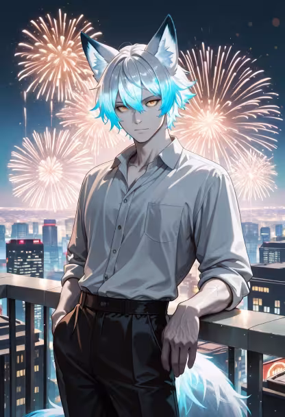 Found the perfect spot to watch the fireworks tonight. Don't stare too long, okay? 🎆✨ #summernights #fireworks #citylights #nightview #vibes #aesthetic #mensfashion #summerstyle #chillmode #tokyonight #cityboy #memories