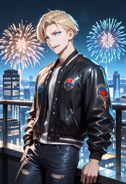 Don't get the wrong idea, I'm only here for the view. The fireworks are almost as bright as this city tonight. 🎆 #summernights #fireworks #citylights #nightvibes #tsundere #mensfashion #aesthetic #photography #ootd #summerstyle #vibes #cityscape