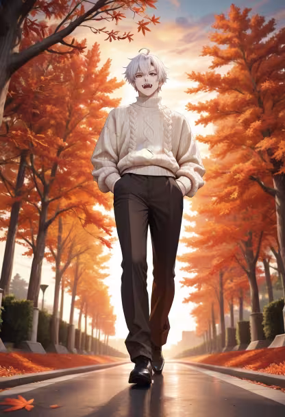 It’s finally feeling like fall, so don't even think about asking why I'm actually outside today. Just enjoy the scenery and move on. 🍂☕ #autumnvibes #sweaterweather #fallfashion #outdoorphotography #naturelovers #cozyvibes #leavesfalling #seasonalstyle #moodygrams #tsundere #malemodel #falloutfit
