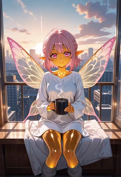 Watching the sunrise with my coffee before the day really begins. Hope you all have a sweet morning! ☕✨ #morningvibes #sunrise #cozy #coffeeaddict #morningroutine #yandere #aesthetic #morninglight #peaceful #homebody #goodmorning #slowliving