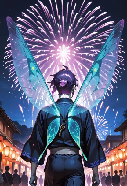 The fireworks are starting. Just watch the sky, not me. 🎆 #festival #summer #fireworks #yukata #nightout #view #japaneseculture #asahi #summernight #memories #sparkle #aesthetic