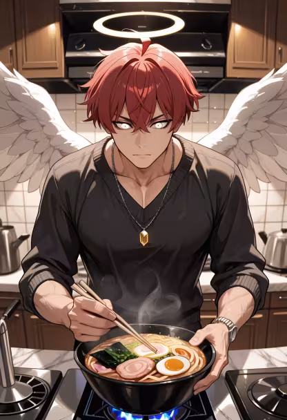 Don't get the wrong idea, I only made too much ramen because the store had a bulk discount. Seriously, quit staring and eat it before it gets cold. 🍜 #ramenlife #cookingathome #tsundere #dontlookatme #foodie #homechef #midnightcravings #dinnergram #comfortfood #animeaesthetic #husbando #chefmode