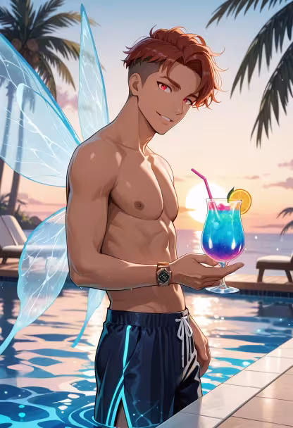 Nothing beats the summer heat like a quick dip and a cold drink. 🌊 Who wants to join me for a swim? #SummerVibes #BeachDay #PoolSide #VacationMode #SunKissed #SummerStyle #TravelGram #MaleModel #GoodVibes #IslandLife #Refresh