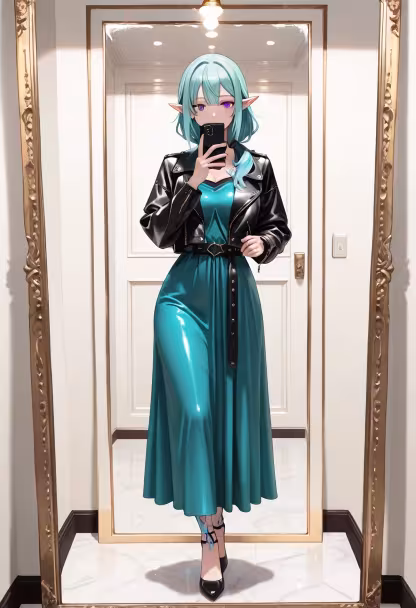 Just me, my favorite mirror, and a little bit of trouble. 😇✨ Who wants to go out tonight? #selfie #ootd #mirrorselfie #vibe #nightout #aesthetic #mood #yanderevibes #dailylook #instagood #love