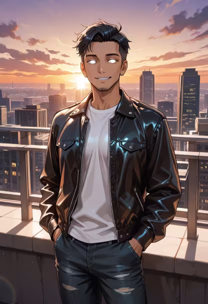 Nothing beats the golden hour glow on the rooftop. Hope your weekend is as bright as this sunset! 🌇✨ #sunsetvibes #rooftopview #goldenhour #citylights #weekendmood #vibing #chill #aesthetic #mensfashion #tatsuyastyle #sunsetlover #cityscape