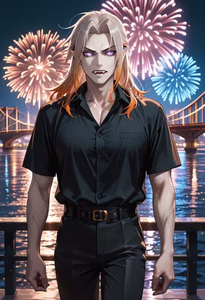 Finally got a break to see the fireworks. Don't look at me like that, I didn't come here just for you. 🎆 #summernights #fireworks #festivalvibes #nightphotography #citylights #summeraesthetic #chillvibes #mensfashion #aesthetic #photography #ootd #summer2024